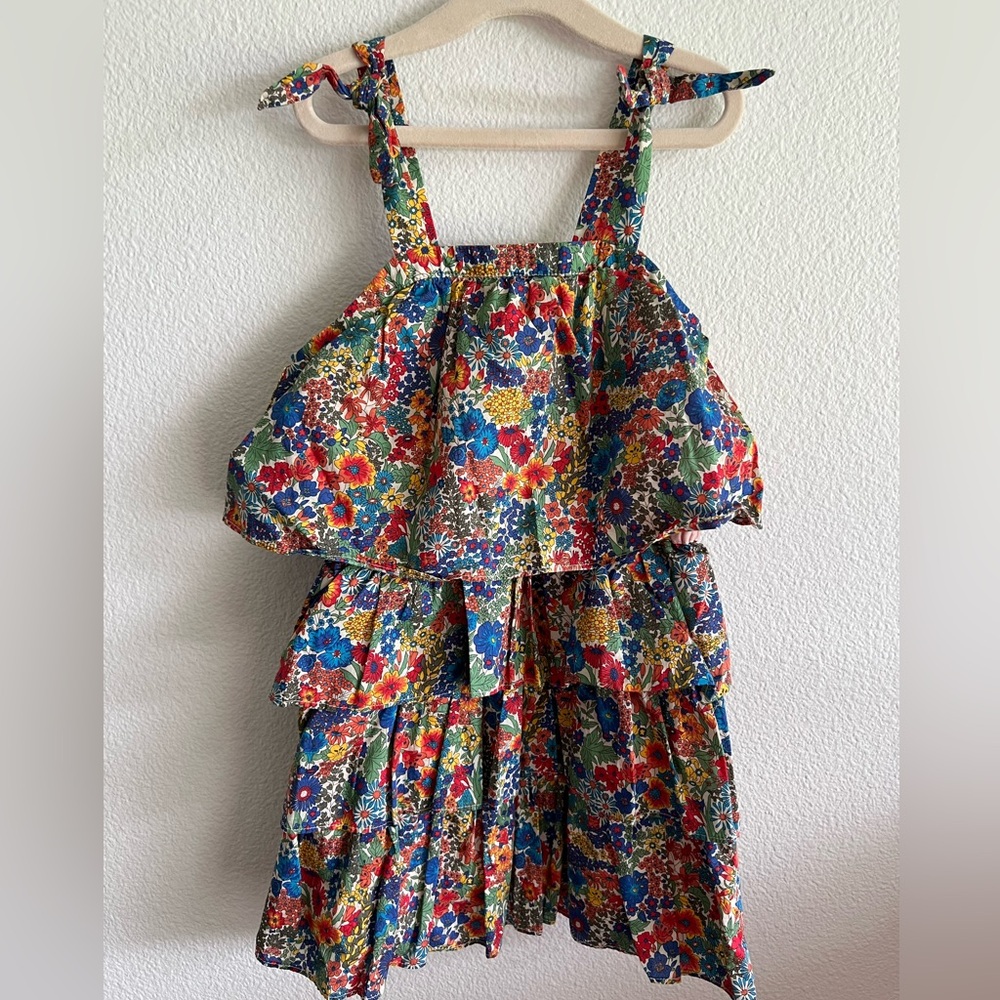 CREWCUTS Floral Tiered Sundress with Tie Straps